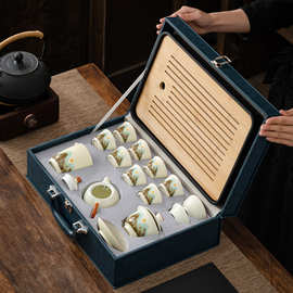 汝窑茶具套装一整套批发功夫茶具礼盒泡茶壶赠送商务礼品印logo