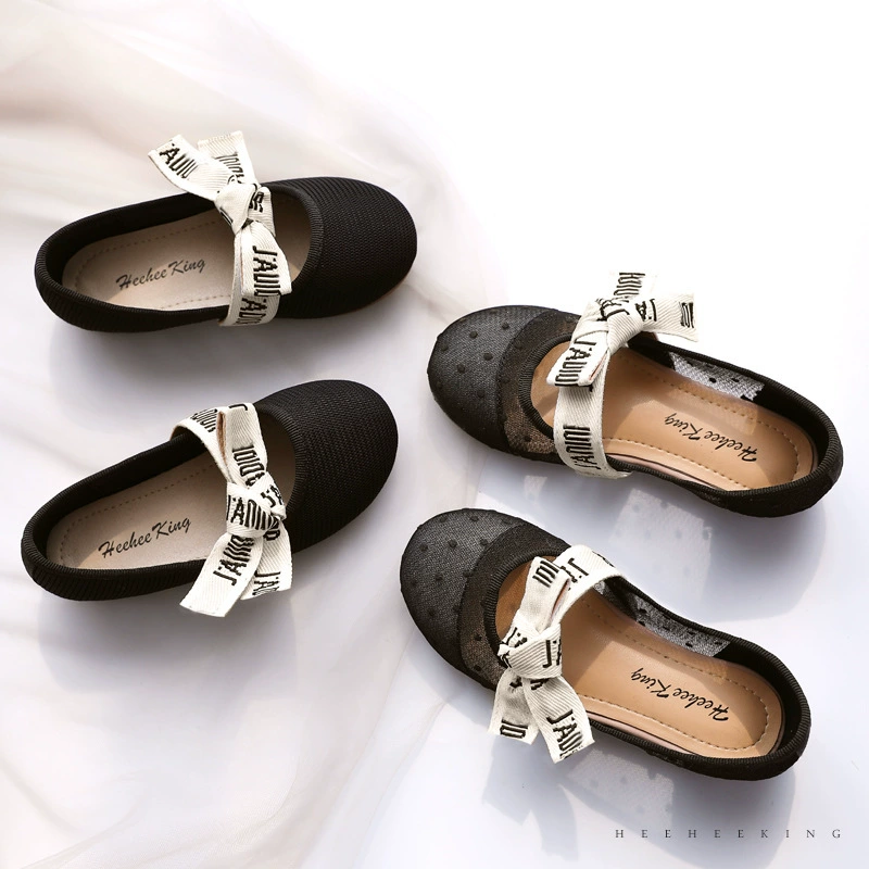 Обувь для девочек весной и летом сетчатая пряжа бант детская принцесса балетная обувь маленькая девочка на мягкой подошве