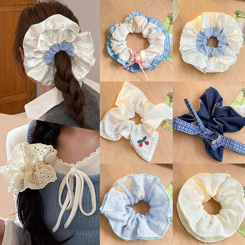 Cuerda para el cabello hueca coreana de gran tamaño para mujer Cuerda para la cabeza de alta calidad, lazo para el cabello de intestino grueso, accesorios para el cabello de flores para la cabeza de todo fósforo fuera