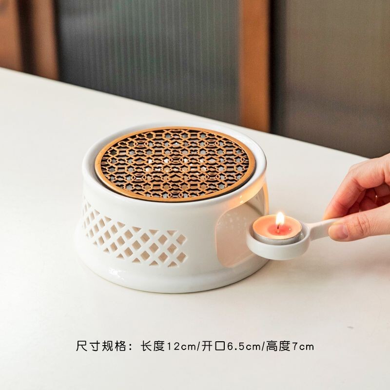 Tea Warming Stove, Tea Candle, Flower Teapot, Heating Stove, Ceramic Base, Tea Set, Leisure Hall, Teahouse, Tea Shop, Tea Brewing