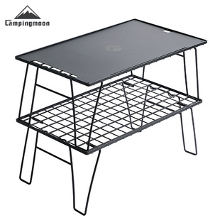 Coleman T-235-2TM Iron Storage Table Lightweight Multifunctional Portable Outdoor Camping Folding Table with Aluminum Plate