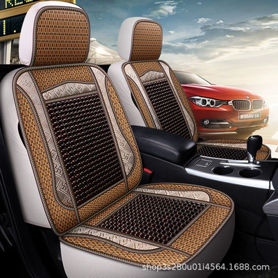 Breathable Cooling Pad | Seat cushion, seat cover - single-seat-wooden-beads-coffee-color-single-seat-standard-version