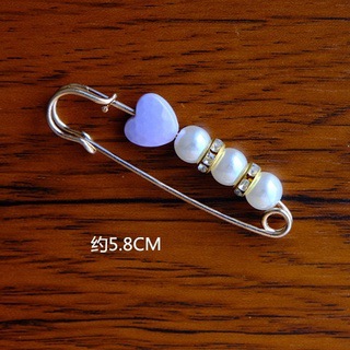 Three white beads, two gold diamonds, purple hearts 5.8cm#qt011