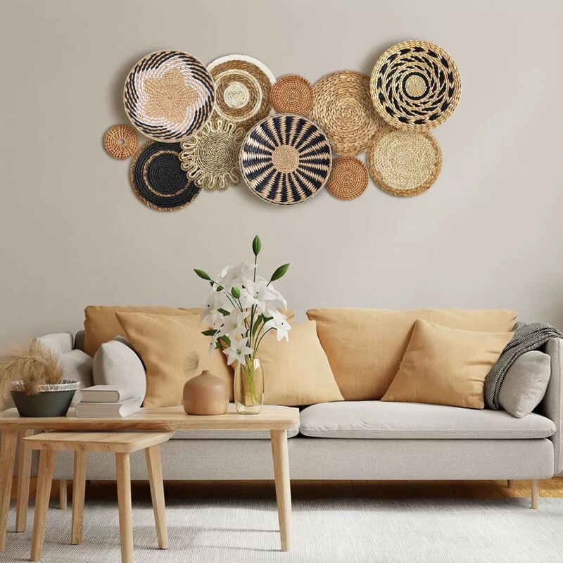 Pastoral Style B&B Handmade Straw Wall Decorations, Simia Combination Wall Hangings, Restaurant Wall Decorations, Wall Decorations