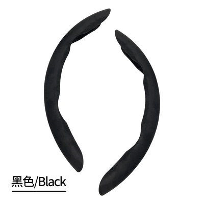 handle set car four-season universal | Steering wheel cover - suede-black-1-pair-38cm