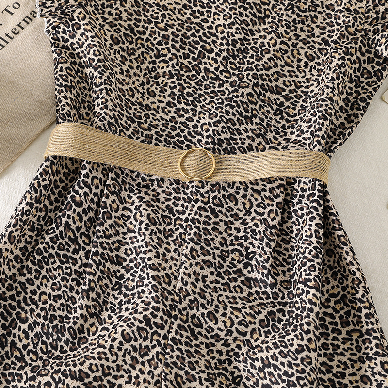 Ropa de niña de comercio exterior transfronterizo 2025 verano nuevo estilo Amazon estación independiente moda estampado de leopardo mono de manga corta image 4
