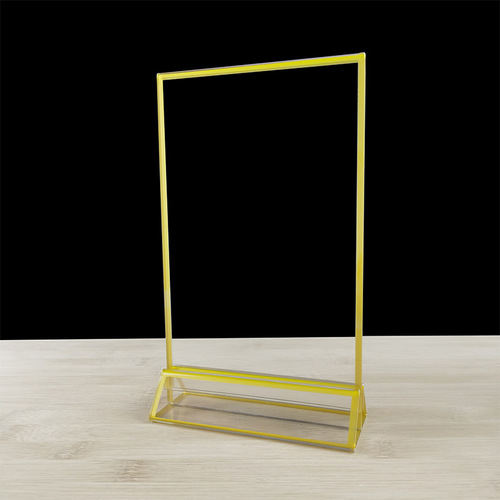 Wholesale New Acrylic A5A6 Gold Edge Table Card Combination Desk Nameplate with Double-Sided Transparent A4 Advertising Display Sign