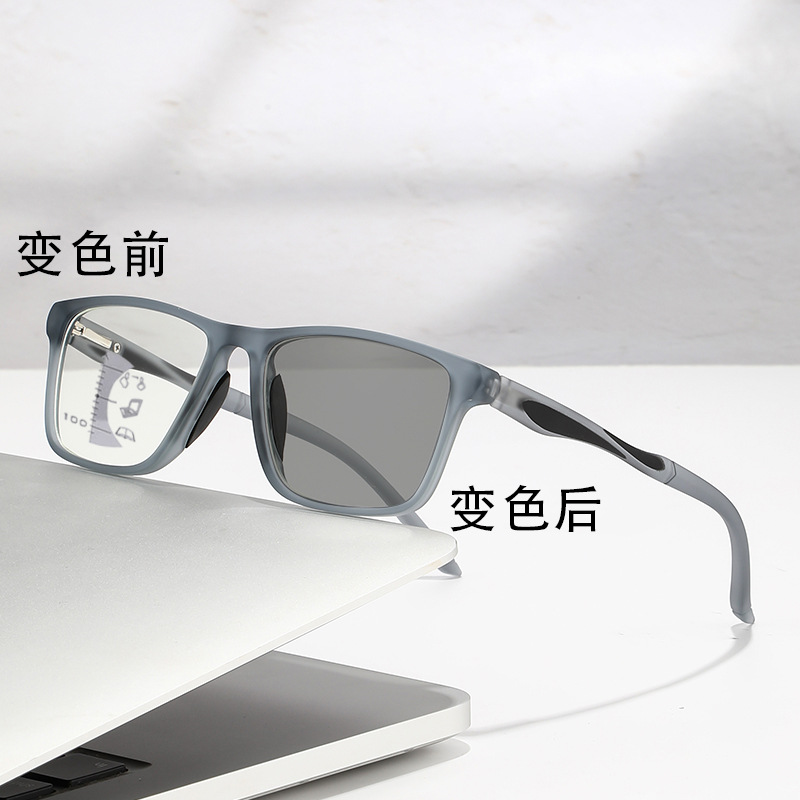 Inteligente de cambio de color de lejos y cerca de doble propósito anti-luz azul transfronteriza viejos de alta definición viejos de mediana edad gafas multifocales