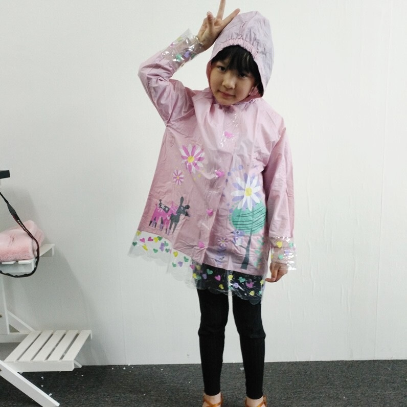 Exquisite Girls' Short Pvc Children's Raincoat, Reusable Children's Raincoat, Raincoat for Girls Aged 1-10