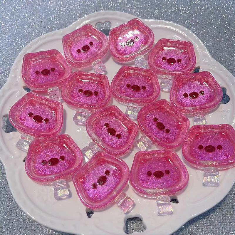 【冰透小熊煎锅】卡35×33mm萤火虫夜光 手工DIY饰品-树脂花|undefined