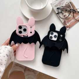 蝙蝠猫耳朵硅胶手机壳防摔少女心适用iPhone 17p 手机壳