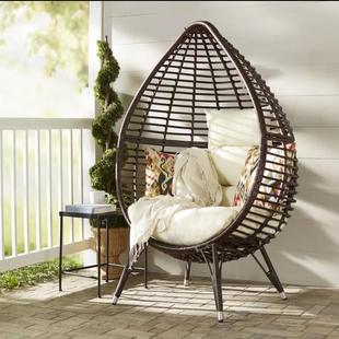 Outdoor Leisure Lazy Rattan Sofa Bird's Nest Chair Rattan Double Rattan Chair Courtyard Garden Balcony Internet-popular Creative Furniture