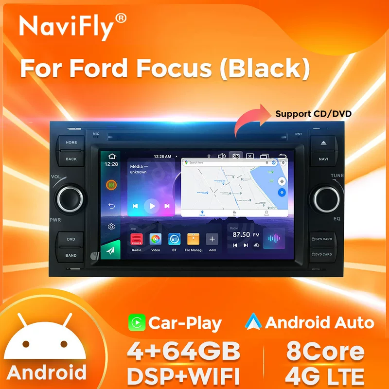 Подходит для Ford, модернизация на Android с функцией реверса и CarPlay, экран для замены DVD
