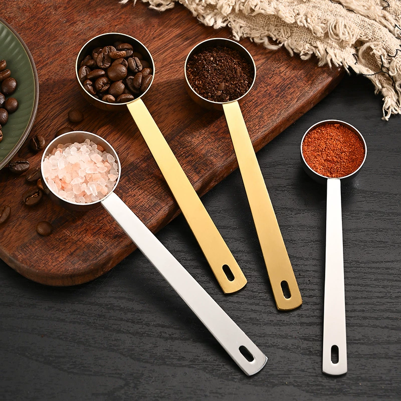 Трансграничная мерная ложка для кофейных зерен из нержавеющей стали 304, фруктовый порошок, сухое молоко, мерная ложка для выпечки, мерная ложка для магазина чая с молоком, мерная ложка