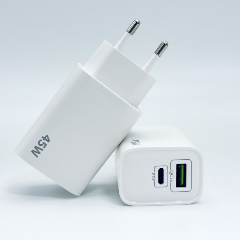 人気のクロスボーダー PD45W 窒化ガリウム携帯電話充電器 A+C デュアルポート充電ヘッド Samsung Apple 16 に適しています|undefined