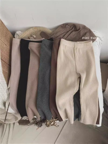 2025 Elastic Fitting Leggings for Kids - Unisex Baby Solid Color Versatile Long Pants - Autumn/Winter New Arrival Trendy