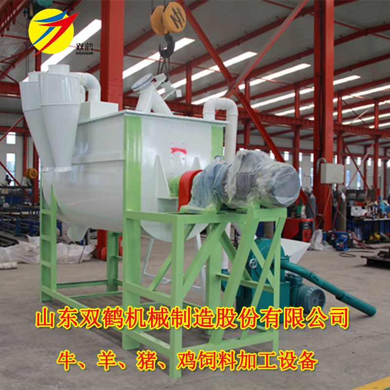 大型牧场养殖用粉碎搅拌机组 牛羊精补饲料混合粉碎设备 全套自动