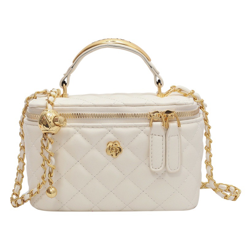 Chain Mini Small Bag Women's 2023 New Arrival Fashionable Rhombic All-Match Crossbody Bag Spring and Summer Textures Portable Small Square Bag