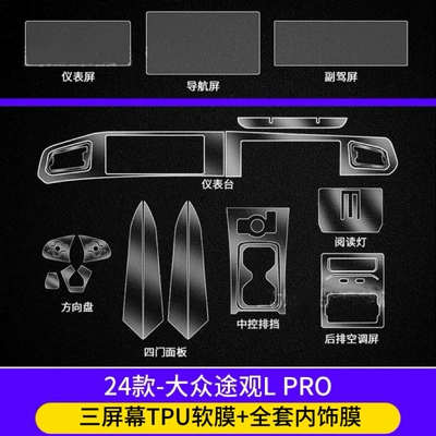 Screen Interior Film Modification, Car interior film - full-set-of-interior-soft-film-three-screen-version