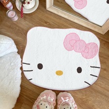 卡通凯蒂猫地垫仿羊绒客厅卧室装饰防滑隔凉浴缸浴室吸水汽车脚垫