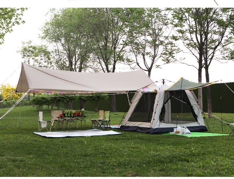 Outdoor canopy tent, thickened sunshade, waterproof, sunscreen, UV protection, portable, for camping and outdoor activities, butterfly-shaped canopy