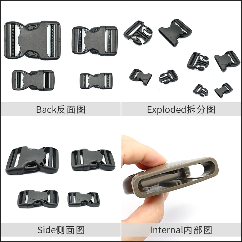 Hebilla para mochila de senderismo táctica, hebilla de seguridad para chaleco, hebilla doble para bolsas de plástico