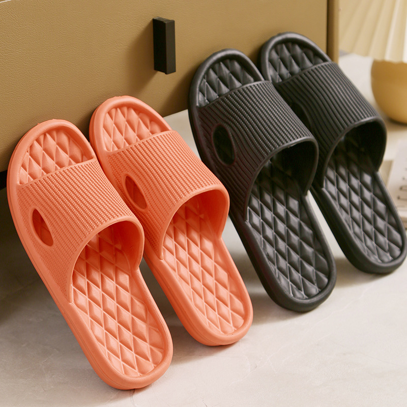 Slippers female summer checkered home home indoor bathroom Bath couple non-slip rhomboid slippers male wholesale