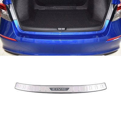 strip modified welcome pedal trunk | Dekorativ pedal başlıqları - 2022-11th-generation-3-carriage-1-piece-of-outer-guard-stainless-steel-silver-titanium-brushed-suitable-for-honda-civic