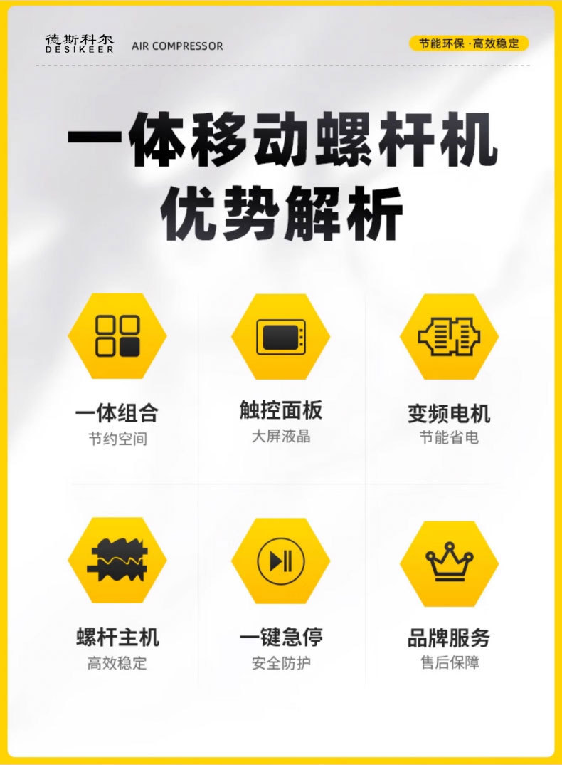 Mobile Variable Frequency Screw Compressor, Variable Frequency Four-In-One Screw Air Compressor, Mobile Air Pump