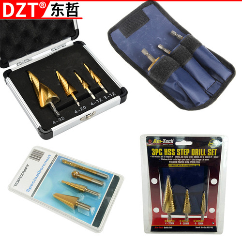 Manufacturer direct sale 3-piece hexagonal handle step drill bit multi-specification electric wrench hole expanders tower drill steel plate hole punch