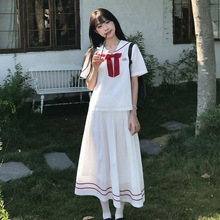 2025新款日系少女学院海军套装甜美夏季两件套软妹海军制服套装