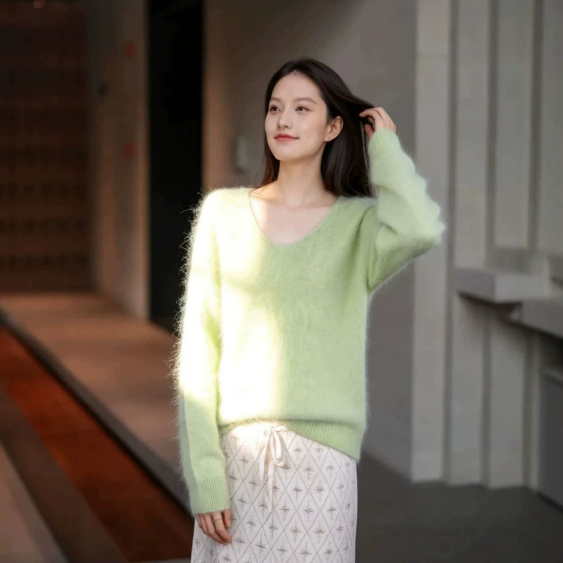 5% Mulberry Silk, 10% Cashmere, 85% Wool Cashmere Brushed Sweater, Lazy Loose Fit, Direct Supply from Tongxiang Brushed Wool Source Factory 5% Mulberry Silk, 10% Cashmere, 85% Wool Cashmere Brushed Sweater, Lazy Loose Fit, Direct Supply from Tongxiang Brushed Wool Source Factory