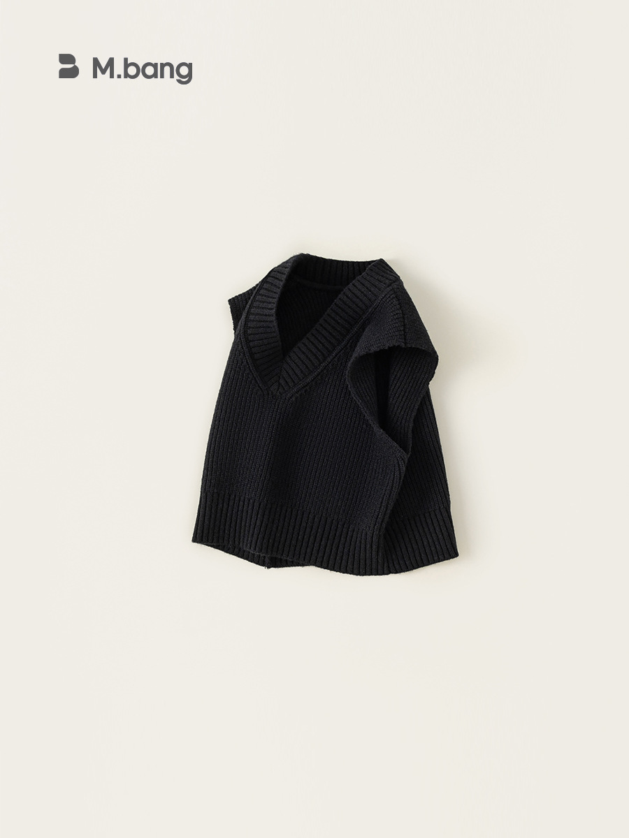Yubao ropa infantil chaleco suéter de punto de primavera y otoño niño cuello en v hombro de color sólido abrazadera de caballo vestido de otoño