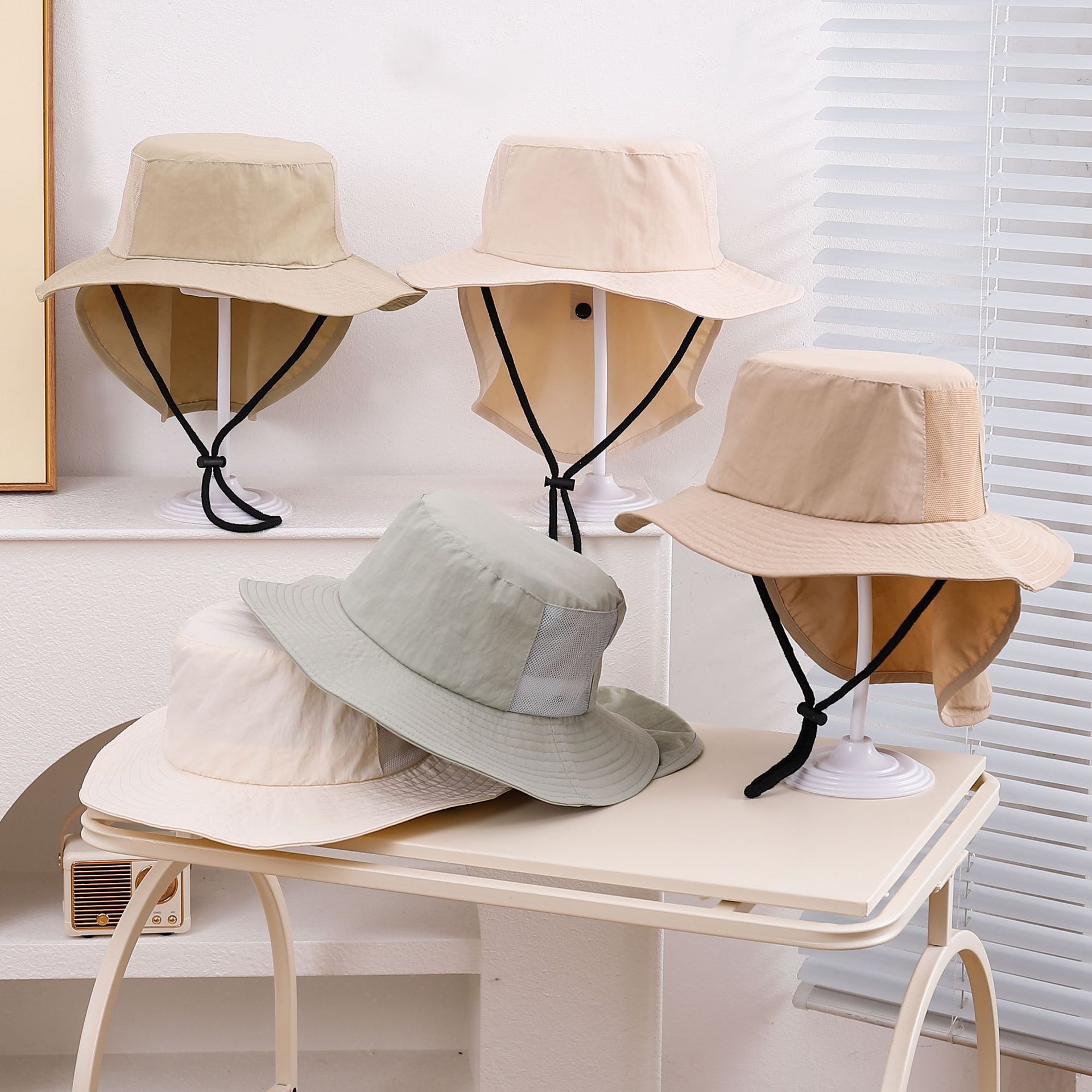 2-5 Sombrero infantil primavera y otoño delgado bebé sombrero de verano rápido secado pescador sombrero de protección solar sombrero de bebé coreano