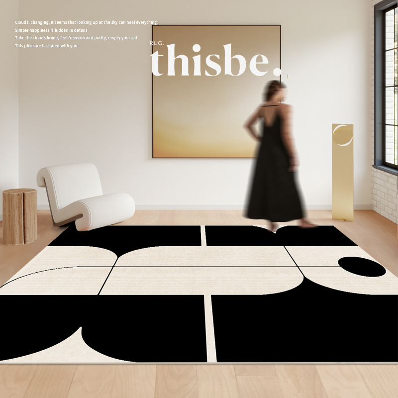 Living room carpet floor mat fully covered high-end light luxury coffee table bedroom room bedside floor mat 2024 ins large area