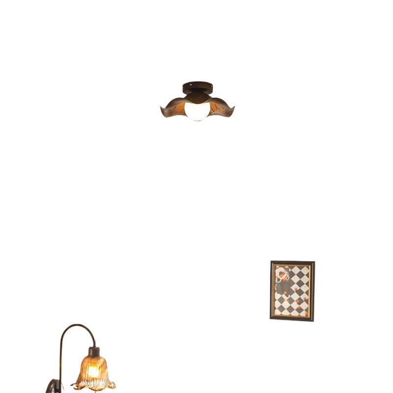 Luz de pasillo de entrada francesa Flor antigua Luz de techo de balcón Estilo americano Retro 2024 Nueva luz de pasillo de guardarropa