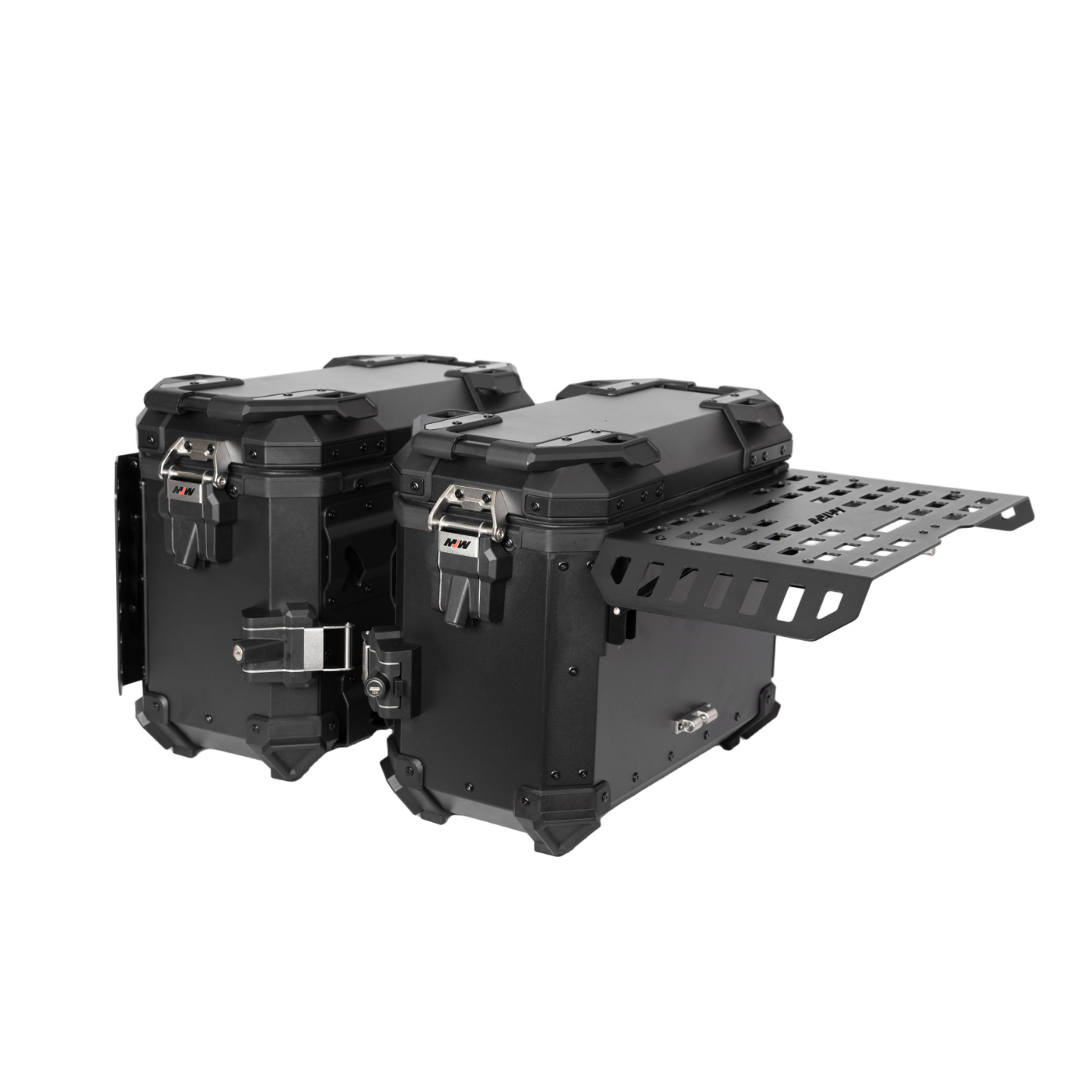 38Lbm Multifunctional Armored Black Aluminum Alloy Three-Box Motorcycle Tail Box Side Box Scooter Electric Vehicle Storage
