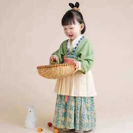汉服女童春秋装小童仙古装中国风襦裙女宝宝洋气唐装小女孩裙子