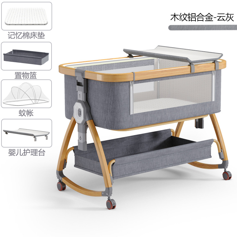 Cuna de bebé recién nacido cama costura Cama grande Baby Shaker BB cama de los niños cuna cama multifuncional móvil plegable