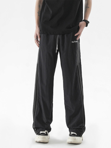 National-style Patchwork Color-Block Cargo Pants for Men—Summer Trendy Brand, Cool & Relaxed Outdoor Quick-Dry Workwear Trousers, Casual Long Pants