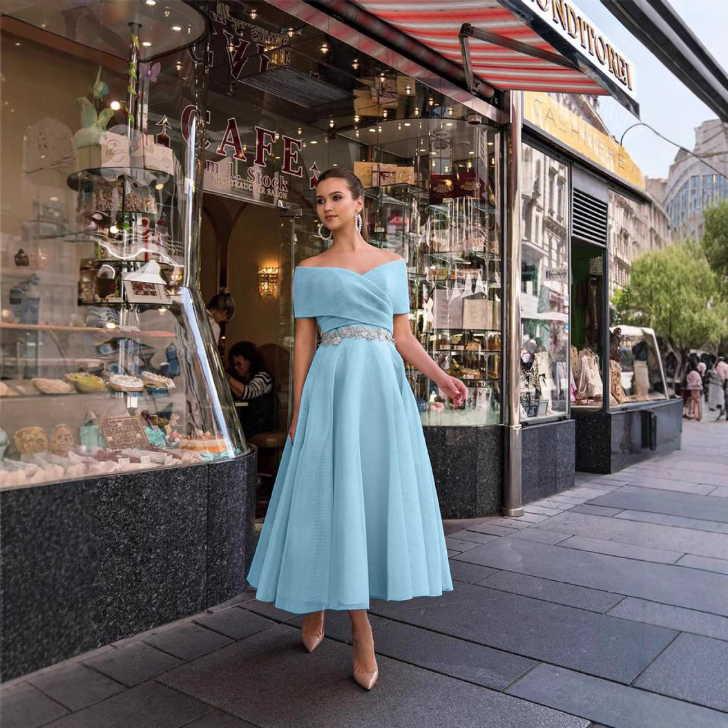 Primavera y verano europeo y americano Comercio exterior nueva ropa de mujer deseo Amazon nuevo Vestido de manga raglán color sólido vestido largo transfronterizo