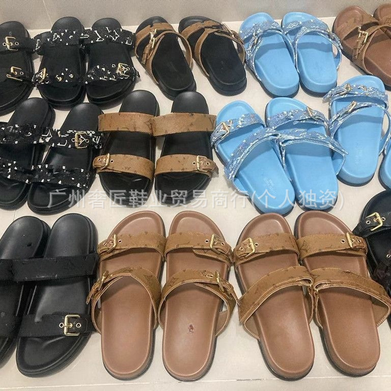 Donkey Slippers Velcro Metal Buckle Unisex Sandals 2025 New Beach Slippers Cross-border Custom Color