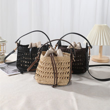 2026H家新款草编包跨境手拎包手工编织单间斜挎包沙滩度假女包包