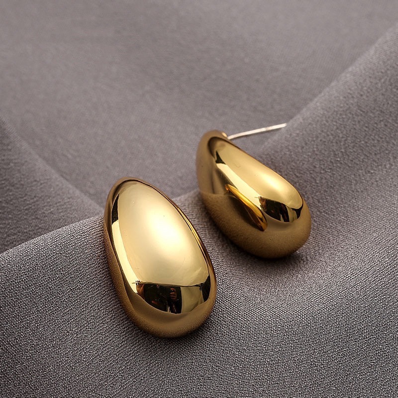 Water Droplets Pattern Women'S Gender 1 Pair Elegant Water Droplets Plating Copper 18k Gold Plated Ear Studs