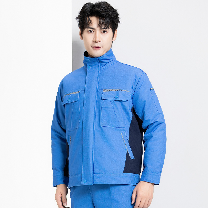 Primavera y otoño conjunto de ropa de trabajo masculina desgaste oficina de reparación de automóviles sitio de construcción de instalación de agua y electricidad trabajadores de seguro laboral personalizados / fabricados