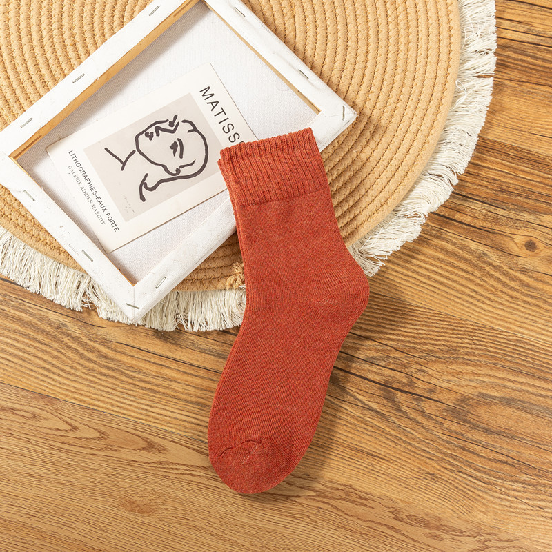 thickened terry-loop hosiery men‘s and women‘s winter fleece-lined socks wool socks mid-calf plush winter warm cotton socks
