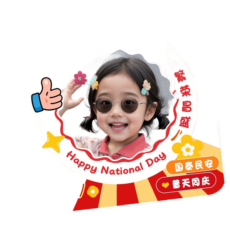 国庆节装饰幼儿园教室主题活动氛围场景布置手举牌kt板拍照框道具|undefined