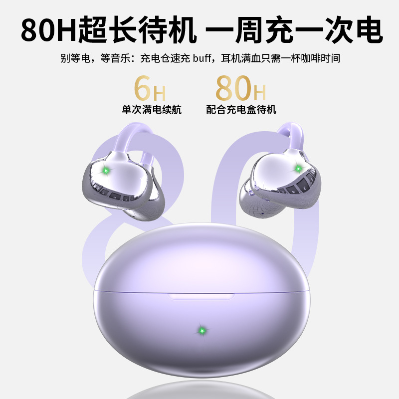 2025 New Private Model Non-In-Ear Fish Mouth Clip-On Wireless Bluetooth Headset Q107 Sports Running Super Long Battery Life