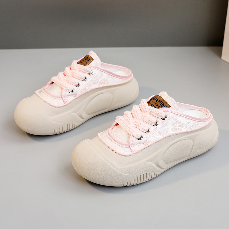 Zyxfl53 New Mesh Half For Women New Summer Trendy Casual Breathable Thick Sole Height Increasing Slippers_voghion.com