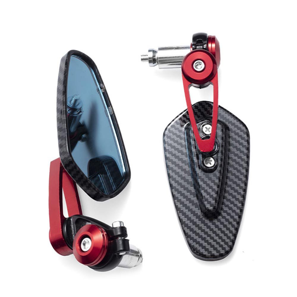 Espejo retrovisor de motocicleta modificado Espejo de manillar retro universal Pintura de mantenimiento de soldadura de carbono CNC para Harley/Mavericks